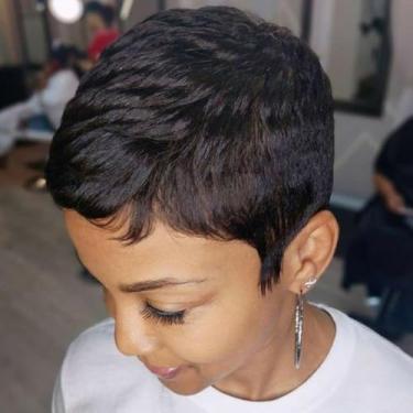 Imagem de Luxclipse Pixie Cut Perucas de cabelo humano super curto em camadas de aparência natural sem cola para mulheres negras uso diário (preto natural)