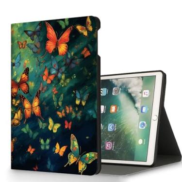 Imagem de RUUHLJLET Capa para iPad 10ª geração (2022) Capa para iPad de 10,9 polegadas, despertar/hibernar automaticamente, capa protetora com suporte ajustável para Apple iPad de 10,9 polegadas - Borboleta