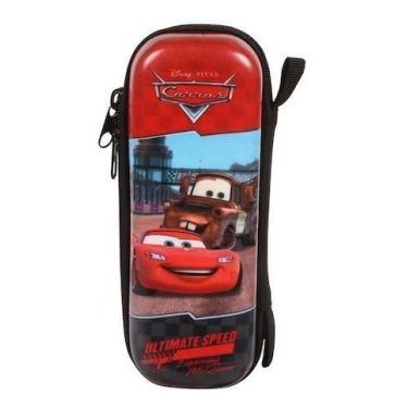 Imagem de Estojo escolar infantil de polirol com duas divisões internas Carros D