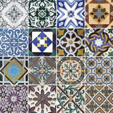 Imagem de Adesivo de Azulejo - Ladrilho Hidráulico - 15cm x 15cm - 16un - 323Azm