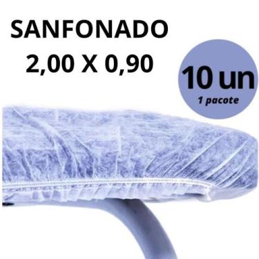 Imagem de 10 Lençol Descartável Maca Elastico 2,00x0,90 Hospitalar Tnt - ARADESC