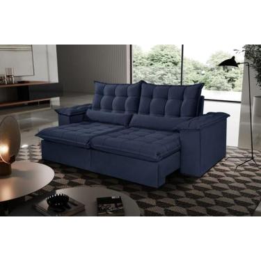 Imagem de Sofá 2,50 Retrátil e Reclinável Valentina Com Molas Bonnel 4 Lugares  