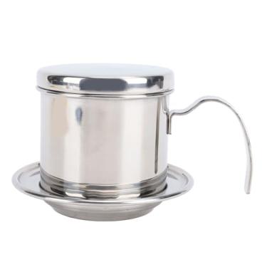 Imagem de Cafeteira vietnamita premium portátil 304 Brewer de filtro de gotejamento de aço inoxidável para o escritório de viagens em casa acampando 200ml Capacidade