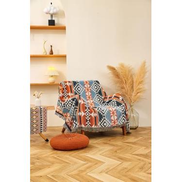 Imagem de Cobertor com estampa asteca, boho, macio, sherpa, tradicional, sudoeste, navajo, estilo tribal, quente, para acampamento, ao ar livre, leve, aconchegante, cobertor boêmio, para sofá, cama, 160 cm x