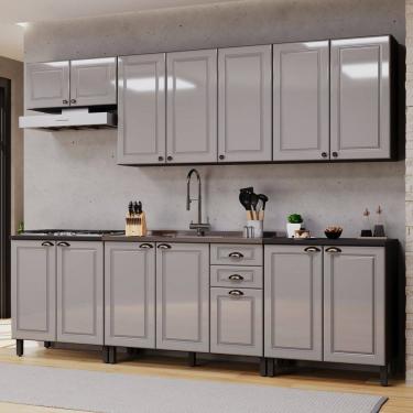 Imagem de Cozinha Completa Firenze 14 Portas 2 Gavetas 6171.167 Cinza/Titânio - Indékes