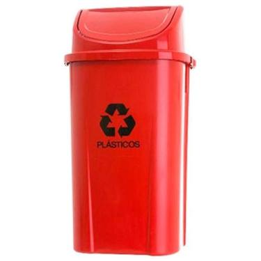 Imagem de Lixeira Basculante Vermelha 60 Litros - LAR PLASTICOS