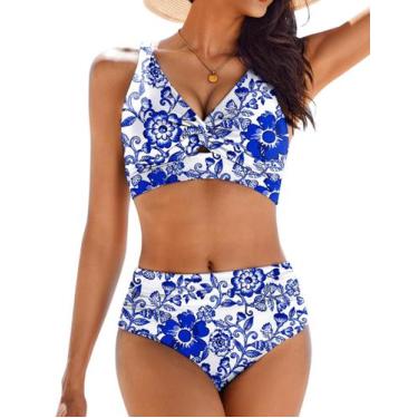 Imagem de Conjunto de biquíni AI'MAGE, macacão de cintura alta franzido para mul