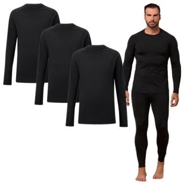Imagem de Kit 3 Blusas Térmicas Segunda Pele Utra Dry Manga Longa Inverno Forro 