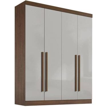 Imagem de Guarda Roupa Da Vinci Plus Castanho Off White 4 Portas 3 Gavetas D?doro