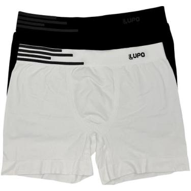 Imagem de Kit 2 Cuecas Lupo Boxer Masculina, GG, Branco, Preto