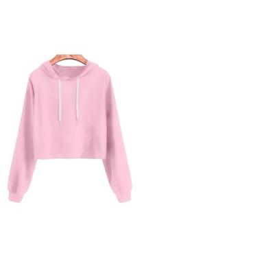 Imagem de Cropped Liso com Capuz Flanelado - LGAMN, Rosa, G