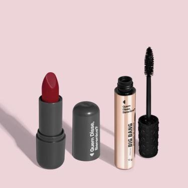 Imagem de Combo Batom Vermelho Cremoso 3,8g + Máscara de Cílios 10g - Quem Disse
