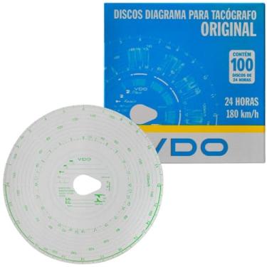 Imagem de 1 Caixa Disco Tacógrafo Diário 180km 24h 100 un Vdo