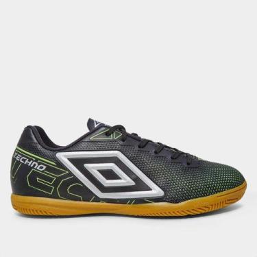 Imagem de Chuteira Futsal Umbro Techno Unissex, Preto, Limão, 40