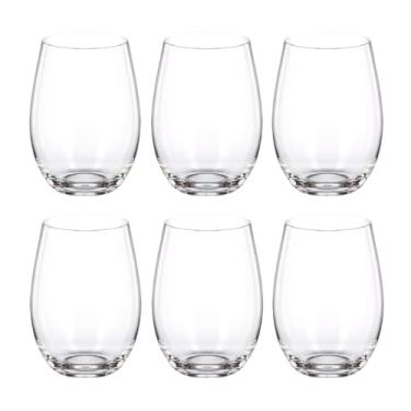 Imagem de Jogo com 6 Copos de Vidro Balão 470ml Design Elegante e Resistente Ideal para Suco Água Refrigerante Drinks e Café Transparente para Cozinha Bar e Restaurante