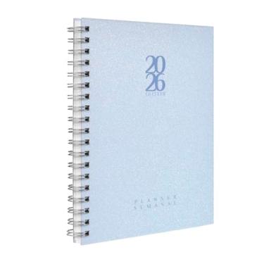 Imagem de Agenda 2026 Planner Semanal Solid Glitter Cores Azul Celeste