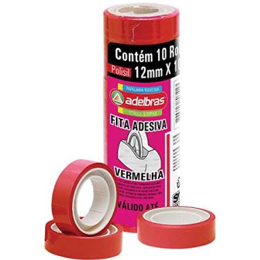 Imagem de Fita Adesiva, Adelbras 0803090004, Vermelho, Pacote de 10