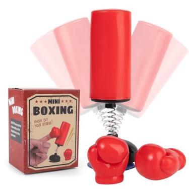 Imagem de BeBesta Mini Conjunto De Saco De Boxe, 3 Peças Com Saco De Pancadas E 2 Luvas, Jogo De Mesa De Boxe Legal, Brinquedo De Mesa Alivia O Estresse E Se Diverte Para Adultos; Presentes De Natal Para Mulh