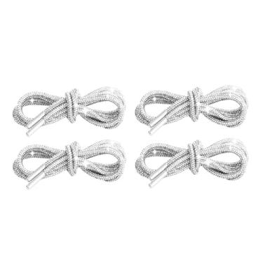 Imagem de JHJEWH Cadarços de strass para sapatos, cadarços brilhantes para tênis, cordões de substituição para tênis, moletons e bolsas, Branco, Medium