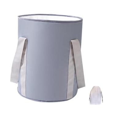 Imagem de FashionCha Bacia Dobrável para Banho de Pés, Balde para Banho de Pés, Isolamento Compacto, Lavagem Fácil de Transportar, Material Oxford, Alumínio, Adequado para, Cinza, L