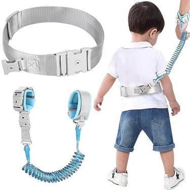Imagem de Segurança Infantil 2em1 - Cinto com Pulseira Anti-Fuga, Chave Exclusiva e Refletor Noturno para Crianças de 1-5 Anos (Azul esverdeado)