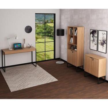 Imagem de Conjunto de Escritório com Balcão 2 Portas, Estante com 2 Portas e Cha