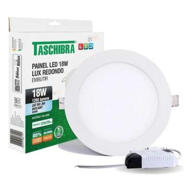 Imagem de Painel led 18w lux redondo embutir 6500k - TASCHIBRA