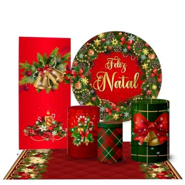 Imagem de Trio Capas Cilindro + Painel + Lateral e Tapete Natal (K3NAT0032)