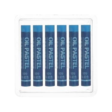 Imagem de PATIKIL Pastéis de óleo azul cobalto, 6 peças de giz de cera de óleo macio, pastéis cremosos, materiais de arte em bastão para pintura de arte, desenho, mistura de graffiti para iniciantes e artistas