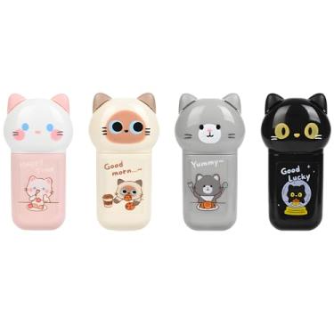 Imagem de PANDENNER Fita Corrcetion branca, pacote com 6 mini canetas japonesas corrcetion, com aplicador de gato kawaii fácil de usar, conjunto de papelaria fofo, conjunto de presentes de aniversário kawaii