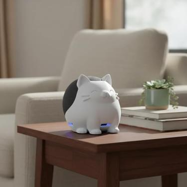 Imagem de Suporte Alexa Echo Dot 4 e 5 Gato Gordinho – Escultura Criativa, Stand Decorativo, Presente Geek