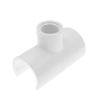 Imagem de Camiseta de encaixe de PVC de 3/10.2 cm – Saída rosqueada FNPT de 1/2 polegada – Encaixe em T de encaixe Schedule 40 para reparo de tubos de PVC, irrigação e complementos de linha