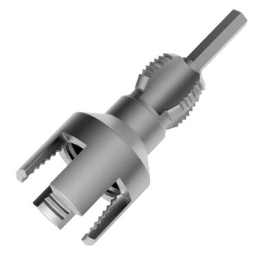 Imagem de REKCKRUL Ferramenta de rosqueamento de tubulação interna e externa integrada (matrizes de 3/10.2 cm) | Novo kit rosqueador de tubos de PVC de dupla função | Broca elétrica compatível com encanamento