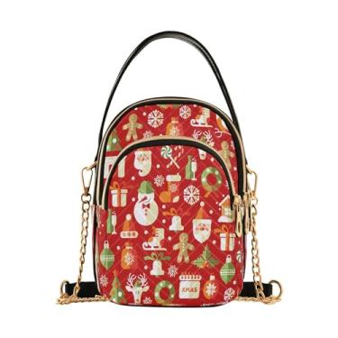 Imagem de Bolsas transversais bolsa tiracolo bolsa de peito Natal boneco de neve de gengibre para mulheres na moda, Multi