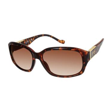 Imagem de Jessica Simpson Óculos de sol femininos com proteção UV400, Tartaruga, 60 mm