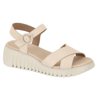 Imagem de Sandália Feminina Modare – Anabela em X, Confortável, Moderna e Elegante (Creme, BR, Adulto, Numérico, 35)