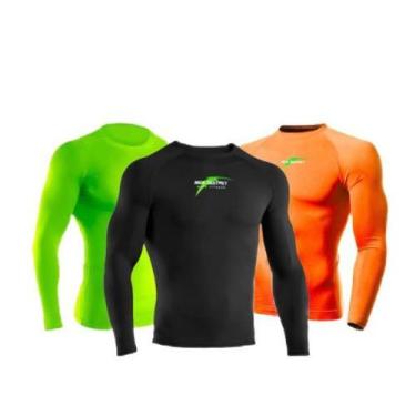 Imagem de Kit 3 Camisas Térmicas Masculinas Second Skin  Compressão Fitness Trei