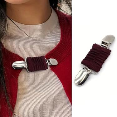 Imagem de 1 clipe de gravata elástico, prendedor de camisa de colarinho aberto apertado, vermelho