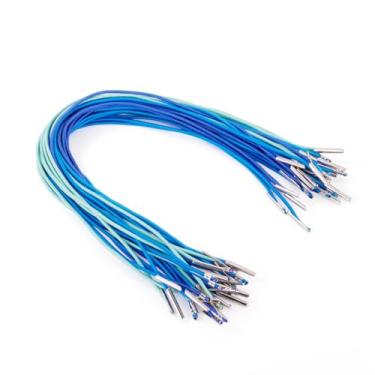 Imagem de 32 cabos farpados elásticos, cordões elásticos redondos de 30 cm com extremidades de metal, prendedor elástico, fio para fazer máscaras, chapéu de festa, acessório de etiqueta de bagagem, etiqueta de