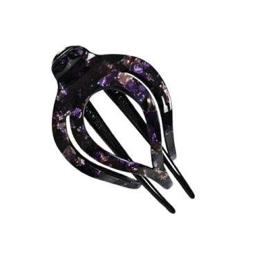 Imagem de SPEVERT Clipes de garra grandes em forma de coração de 8,89 cm para mulheres, elegantes e curvados, grampos de cabelo antiderrapantes para clipes de jacaré seguros (Roxo)