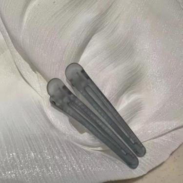 Imagem de Presilhas Candy Colors Acessórios de cabelo para maquiagem clipes laterais coloridos fixos grampos de cabelo femininos bico de pato fosco (cinza)