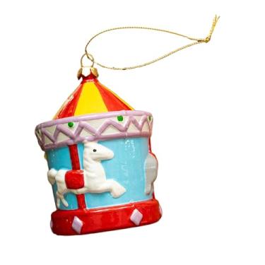 Imagem de MotiveTech Enfeite de Natal, pingente colecionável, árvore de Natal engraçada, enfeite pendurado para festas ao ar livre em casa, feriado, Carrossel