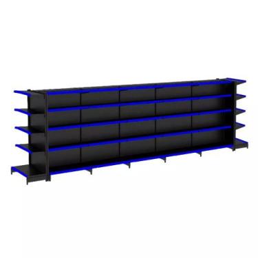 Imagem de Gondola Centro 170 Fit Ate 5 Metros 2 Ponta Preto 60b Pe Azul - AMAPÁ