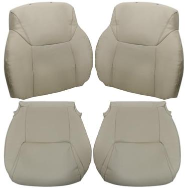 Imagem de GXARTS Capa de assento de couro perfurado para substituição inferior e superior inferior inferior e superior do lado do motorista e do passageiro #LL02 compatível com Lexus Lx570 2008 2009 2010 2011