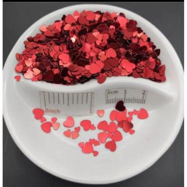Imagem de Glitters Lantejoulas Coração Brilhantes pacote 2g - Happie Itens, Verm