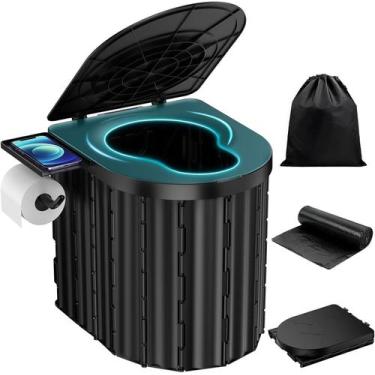 Imagem de Banheiro portátil FENNIDICE 37x39x32cm Penico de acampamento dobrável