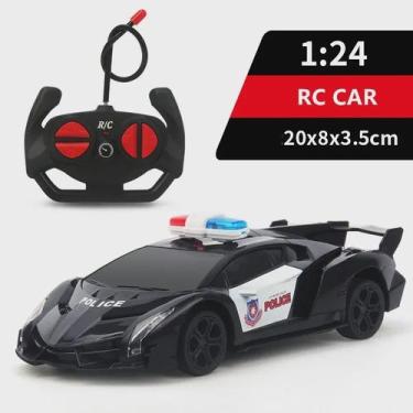 Imagem de Carrinho Controle Remoto corrida polcia preto - toys
