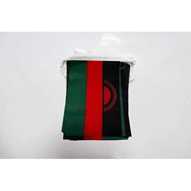 Imagem de AZ FLAG Malawi 6 metros BUNTING Bandeira 20 bandeiras 9'' x 6'' - Bandeiras de corda do Malawi 15 x 21 cm