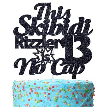 Imagem de This Skibidi Rizzler is 13 No Cap Cake Topper, Bruh I'm 13, Funny Modern Z 13 Years Old Decor, 13th Birthday Party Decorations Supplies