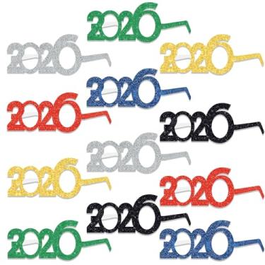 Imagem de DPKOW 2026 Glasses New Years Eve Party Supplies 2026 NYE Party Favors, 18pcs Colorful New Years Glasses NYE Decorations 2026 Paper Eyeglasses Eyewear Photo Booth Props HAPPY NEＷ YEAR Accessories Kit